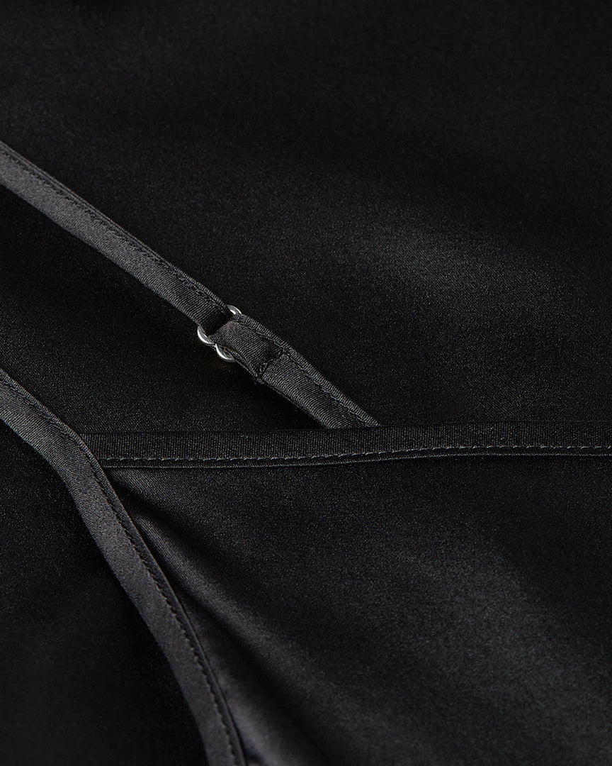 La Nuit Black Slip Dress